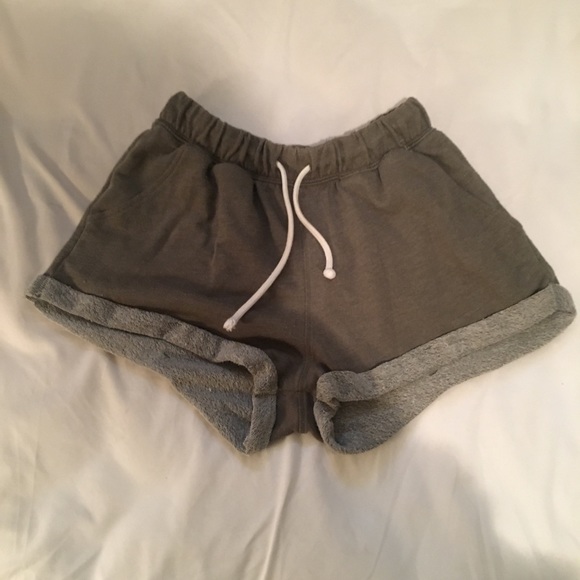 Green Drawstring Cozy Shorts - Picture 1 of 2